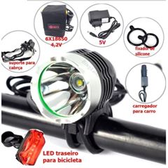 FAROL P/BIKE 3 FUNCOES T6 BATER 6 CELULA