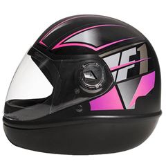Z-CAPACETE F1 56 NEO PRETO FOSCO/ROSA