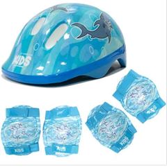 CAPACETE INFANTIL C/JOELHEIRA/COTOV AZUL