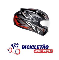 Z-CAPACETE NEW SPARK SPOT 56 PTO/VERM