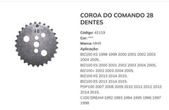 Z-COROA COMANDO BIZ/POP100 98/15 28DT