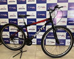 BICICLETA 29 AÇO T18 21V PRETO/VERMELHO