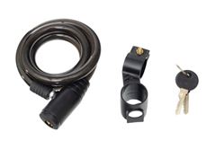 CADEADO ACO 1MTX12MM C/SUPORTE PRETO