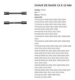 Y-CHAVE DE RAIOS 13 X 13 MM