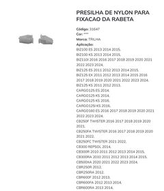 Z-PRESILHA FIXAR RABETA TI/FAN/POP NYLON
