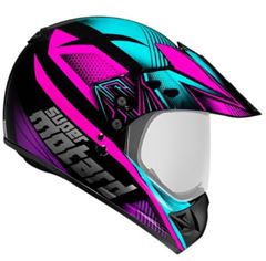 Z-CAPACETE CROSS SUP MOTARD 58 PT/ROSA