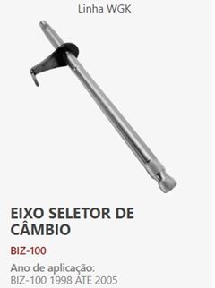 Z-EIXO PEDAL CAMBIO BIZ100 98/05