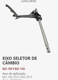 Z-EIXO PEDAL CAMBIO BIZ100/110I