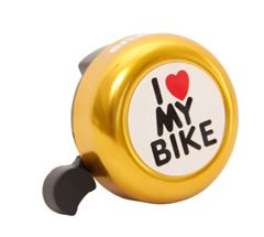 BUZINA TRIM TRIM LOVE BIKE AÇO DOURADA