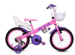 BICICLETA ARO 16 PURPLE FLOWER ROXO/ROSA