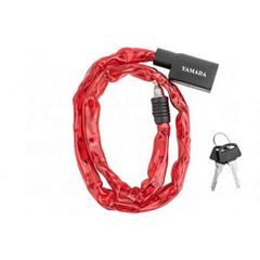 CADEADO 80 CM CORRENTE VERMELHO C/ CHAVE